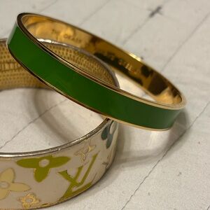 Kate Spade Green and Gold Enamel Bangle